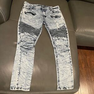 Reu 21 Premium jeans 34 x 30 blue and white jeans look new